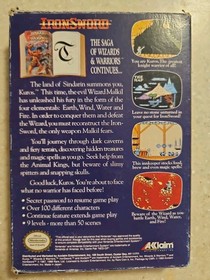 Nintendo NES Ironsword: Wizards & Warriors II Game/sleeve/poster & Box