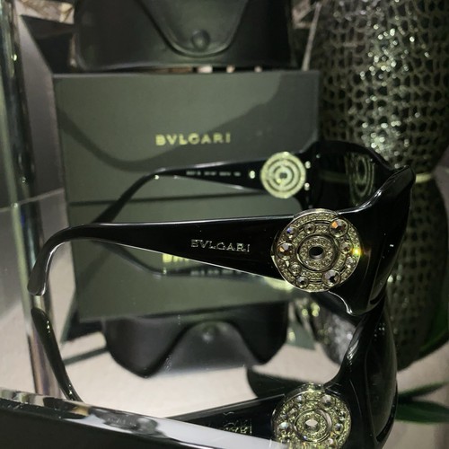 Bvlgari Sunglasses 8007-B Black Swarovski Crystal Limited Edition VERY RARE! - Picture 15 of 22