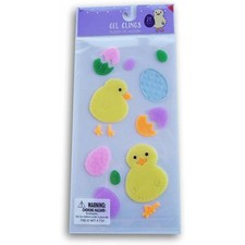 NEW Spring Happy Easter Chick Eggs CUTE Window Gel Clings Decorations 21 pcs