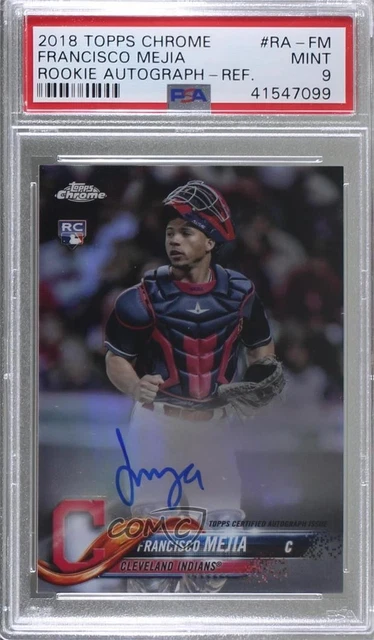 2018 Topps Chrome Rookie Refractor 85/499 Francisco Mejia PSA 9 MINT Auto 0c6