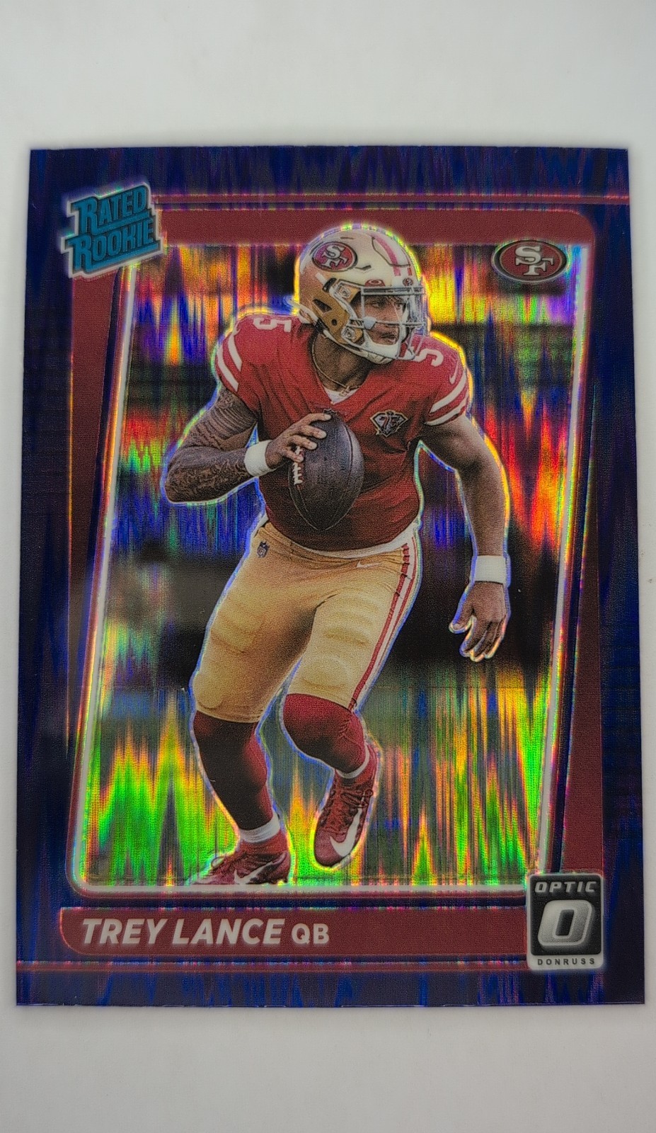 2021 Panini Donruss Optic - Rated Rookie Trey Lance #203 Purple Shock Prizm (RC)