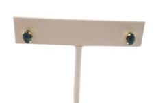 14k Yellow Gold Blue Topaz Earrings