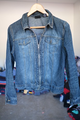 Ny Jeans Denim Trucker Jean Jacket Women's Size S Blue Long Sleeve Full Zip - Picture 2 of 9