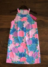 Lilly Pulitzer XS Beach House Blooms TABBY SHIFT DRESS Scallop Halter Neck NWT