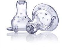 Nuby 6 Pack No Spill Nuby Nipples, 0-6 Months, Clear Pack of 2