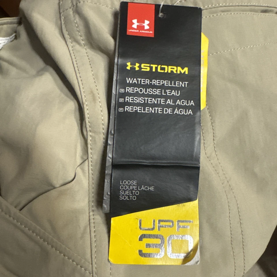 Under Armour Men's Canyon Cargo Fish Pants Khaki 38 x30 NEW 1352692-299 UA Storm - Image 4 of 4