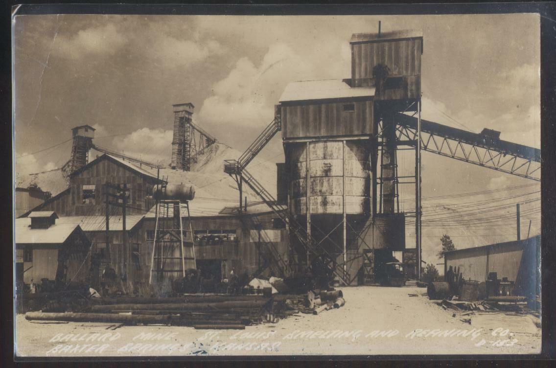 RP Postcard BAXTER SPRINGS Kansas/KS Ballard Smelting Mine Factory