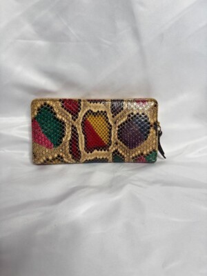 Multicolor Leather GUCCI GG Marmont Python Long Zip Wallet 456117
