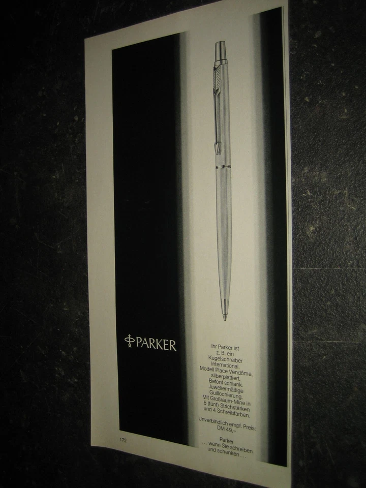 1975 2#2 PARKER Kugelschreiber Modell Place Vendome Werbung Katalog catalogue ad - Bild 1 von 1