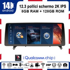 12.3" 8+128GB Android 14 Autoradio Carplay GPS Navigatore BMW X5 E70 X6 E71 CIC