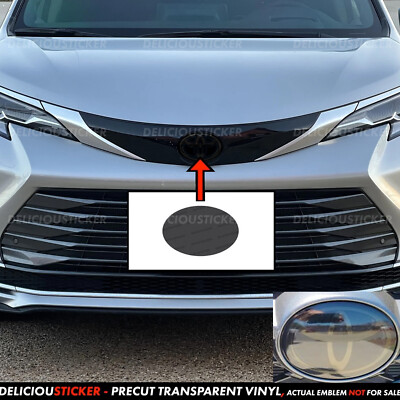 For Sienna 2021-2025 Dark Smoke PreCut Tint Overlay Front Emblem Decal ppf Vinyl