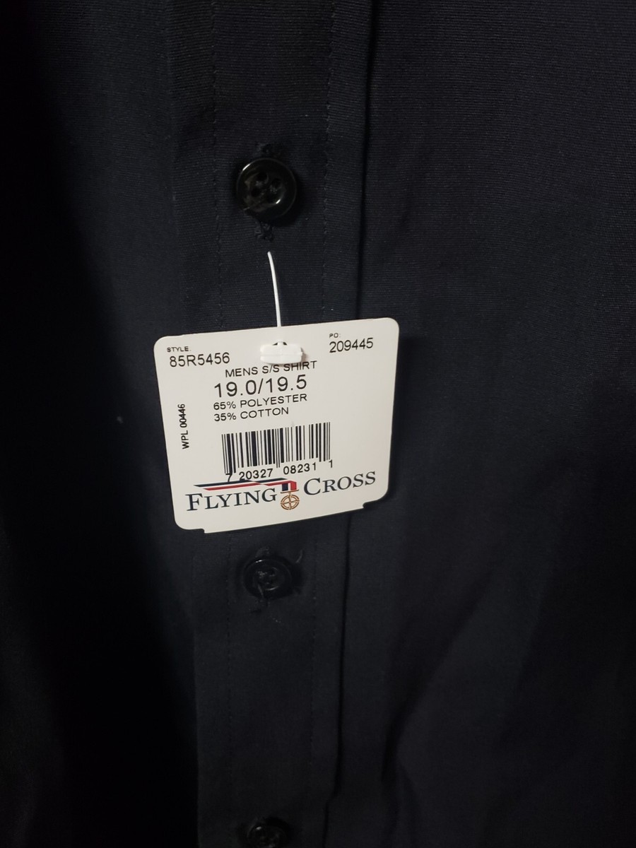 FLYING CROSS 65/35 POLY/COTTON DURO SHORT SLEEVE SHIRT NAVY