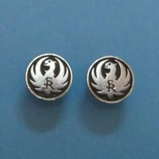 Black and Silver Ruger Medallions (pair) - 1/2"