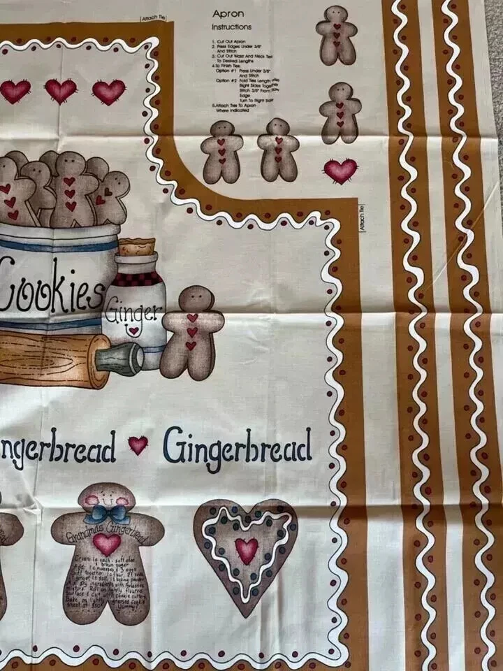 gingerbread apron fun fabric dianna marcum marcus grandma’s panel - Image 3 of 4