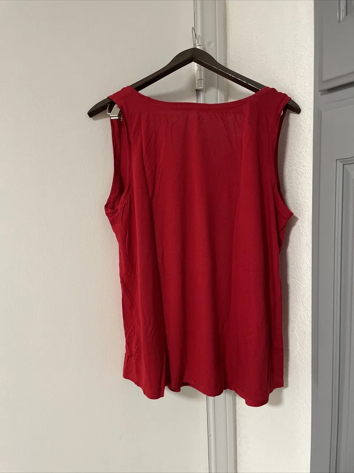 Maison Jules Red Crew neck Sleeveless Top Size XXL - Image 3 of 4