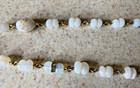 VINTAGE 54" WHITE WITH GOLD TONE ACCENTS GLASS BEADED NECKLACE — photo 3