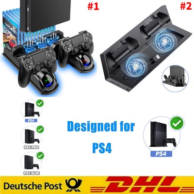Ladestation für PS4 Pro Standfuß Lüfter PS4 Dual Shock Controller Vertikaler EXT