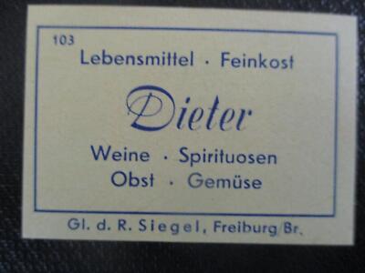 (14596) Reklame / Streichholzetikett Lebensmittel Dieter