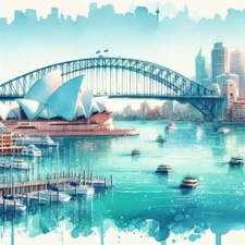 Sidney Watercolor Painting (Digital Image)