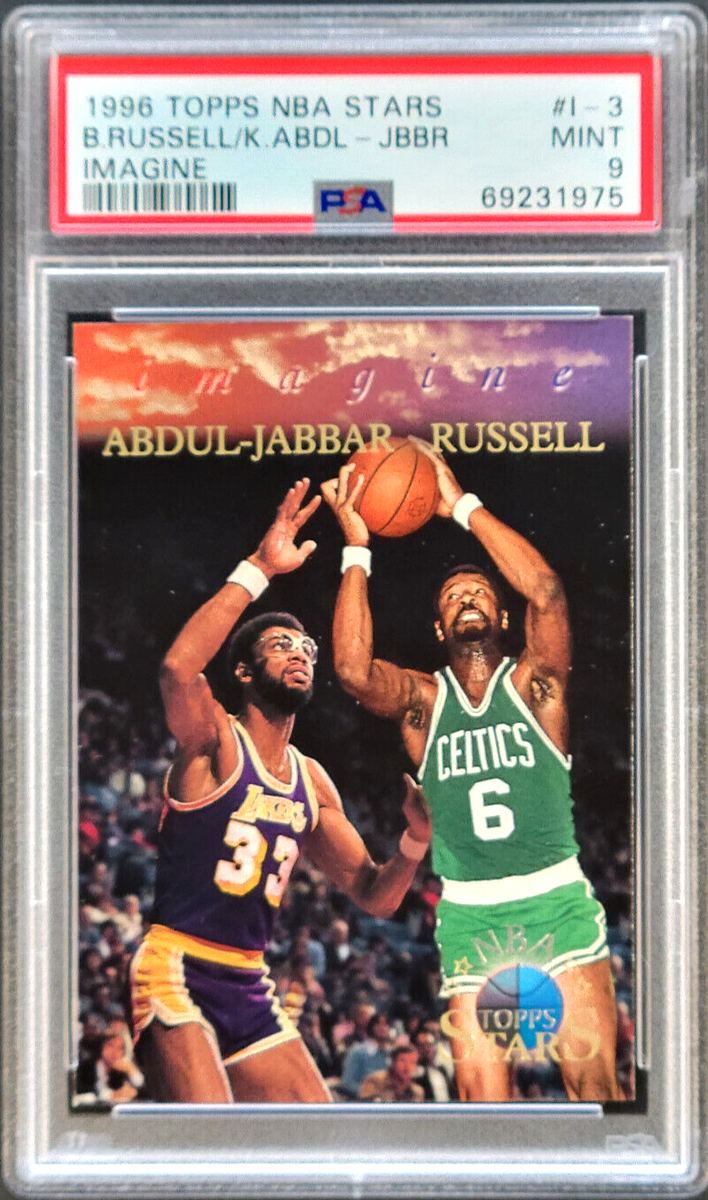 1996 Topps NBA Stars Bill Russell Kareem Abdul-Jabbar IMAGINE Insert PSA  POP