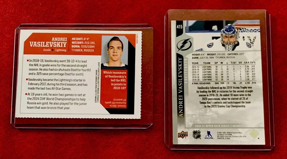 ANDREI VASILEVSKIY SI FOR KIDS HOCKEY PANINI Tampa Bay Lightning - Image 2 of 2