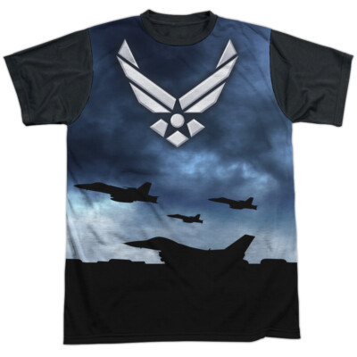 Air Force Take Off Adult Halloween Costume T Shirt (Black Back), S-3XL