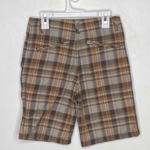 Fox Racing Riders Co. Plaid Shorts Boys Size 25 Brown Pockets - Picture 2 of 4