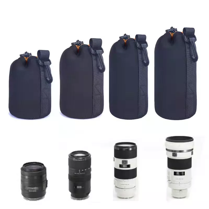 (2PC)Neoprene Soft DSLR Camera Lens Pouch Bag Storage Cover Case S M L XL US (2PC)Neoprene Soft DSLR Camera Lens Pouch Bag Storage Cover Case S M L XL US