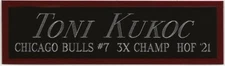 TONI KUKOC BULLS NAMEPLATE FOR AUTOGRAPHED SIGNED BASKETBALL-JERSEY-PHOTO-FLOOR