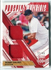 2019 Elite Extra Edition Bobby Dalbec DUAL JERSEY RELIC RC 27/49 BOSTON RED SOX