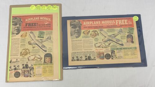 1935 Color Advertising Fliers for Airplane Models with James Cagney - Afbeelding 1 van 3