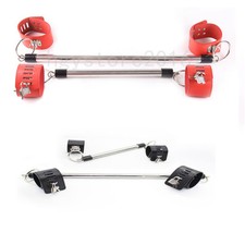 Lockable Hand Thigh Slaves Spreader Bar Wrist Ankle Cuffs Restraint Game