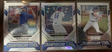 2021 PRIZM BASEBALL CHAMPIONSHIP STAGE LOT OF 3 SEAGER ARRIER RIZZO SILVER 
