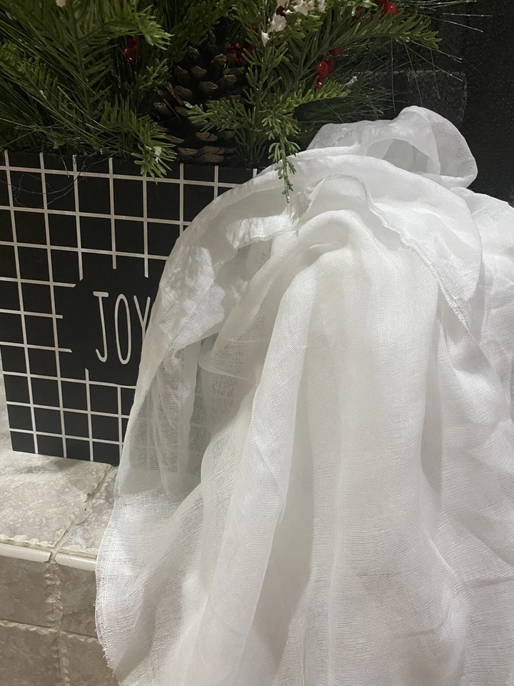 Tela de gasa blanca 100 % algodón 36" ancho grado 50 60 malla fina Foto 2 de 4