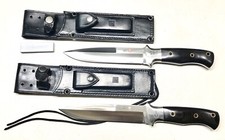 Pair Vintage 1980’Seki Japan Al Mar Green Berets Combat Dagger Knife Sheath Mint