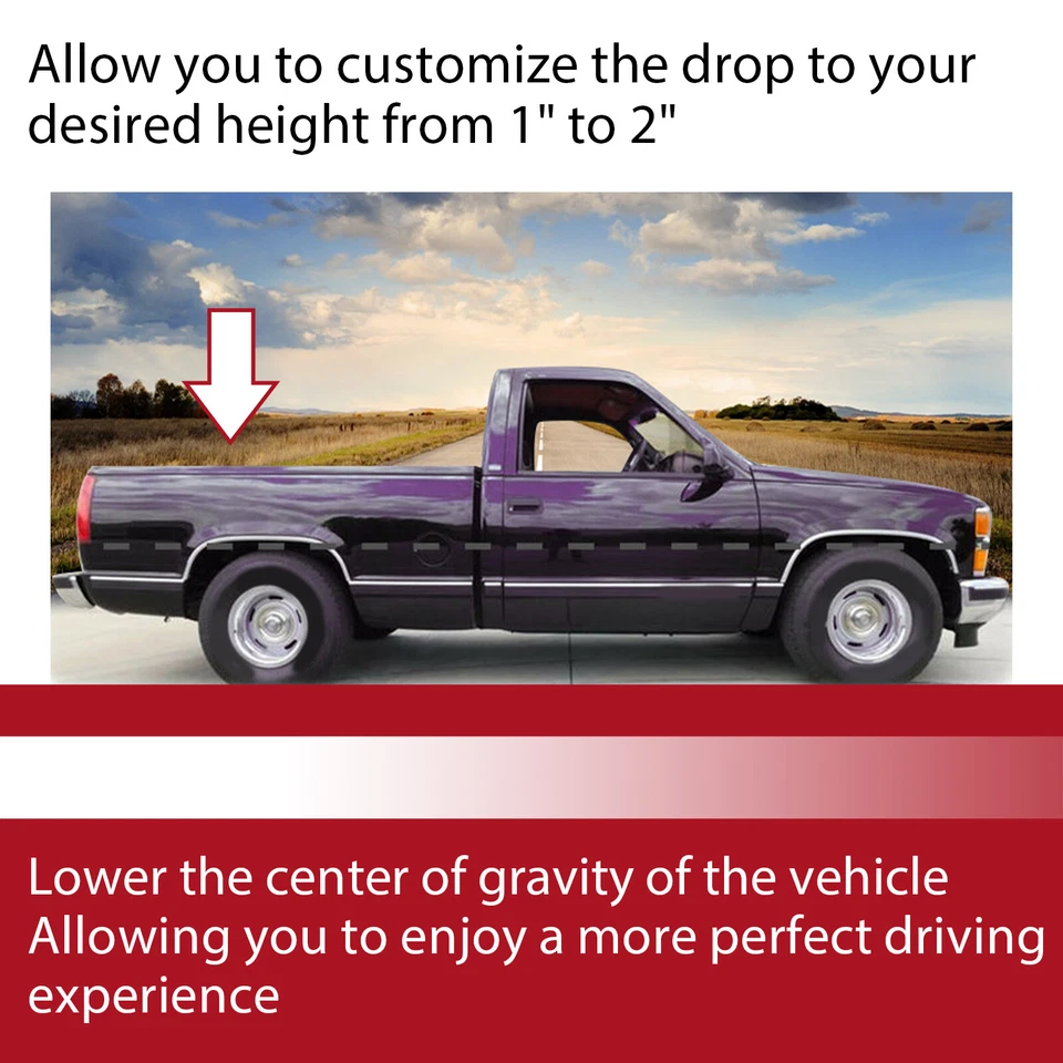 Kit de descenso de grilletes traseros de 2" para Chevy Silverado GMC Sierra 1500 1988-2018 Foto 4 de 4