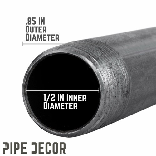 1/2 in. X 8 in. Paquete de 6 pipas negras - Imagen 3 de 9