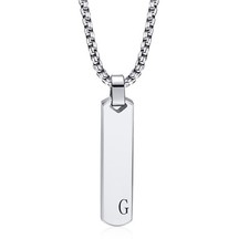 Fashion Initial Bar Necklace for Men Women Exquisite Waterproof Stainless Steel