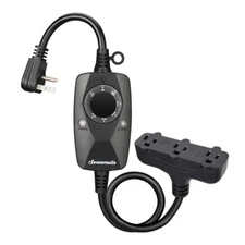 DEWENWILS Light Timer Outdoor Weatherproof with 2 FT Extension Cord,String Light