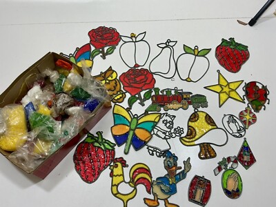Vintage Lot Make It Bake It Ornament Sun catcher Crystals Butterfly Owl Mushroom