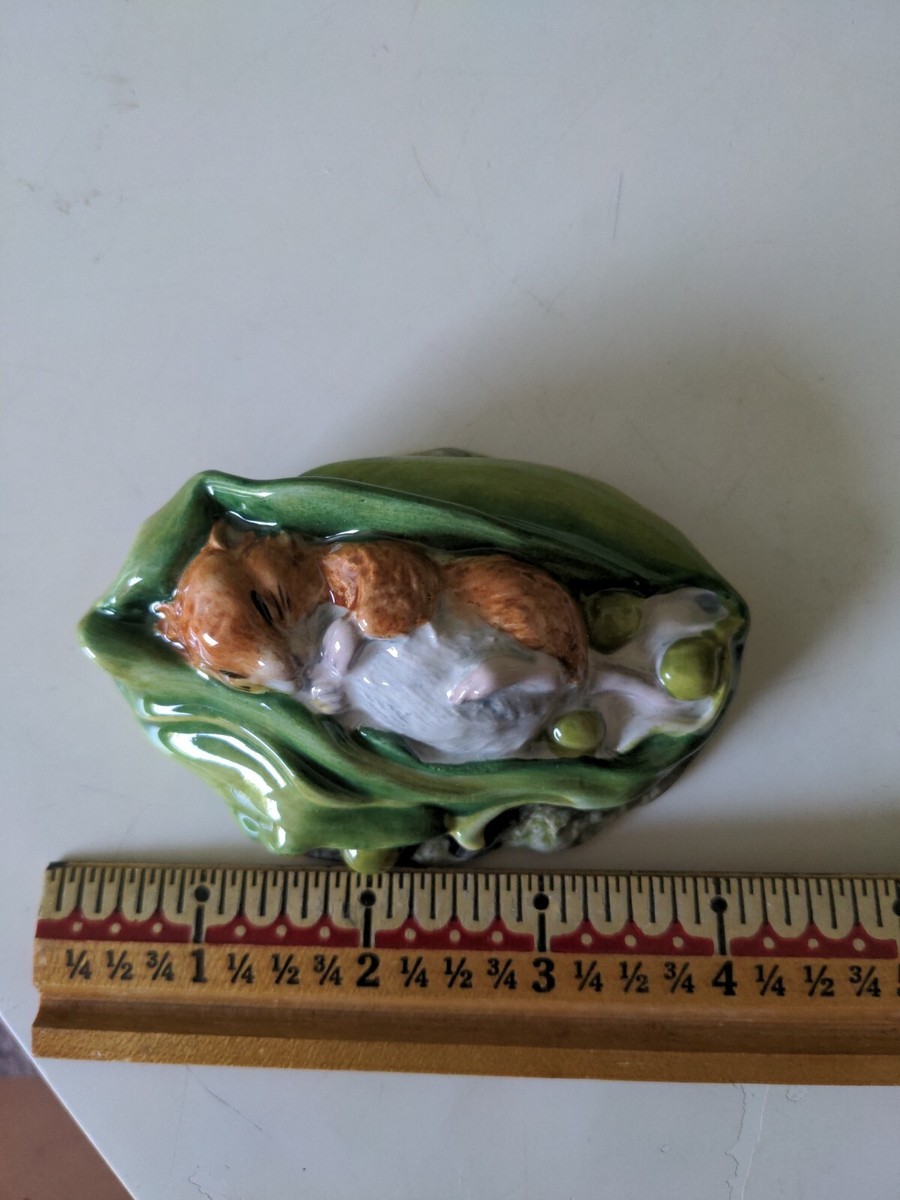 Timmy Willie Sleeping in Pea Pod Beatrix Potter Figure original