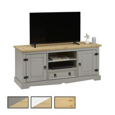 Lowboard TV-Board Fernsehtisch Kiefer 2 Türen 2 Fächer 1 Schublade