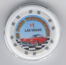 1955 Ford T Bird Poker Chip Card Guard Casino Las Vegas