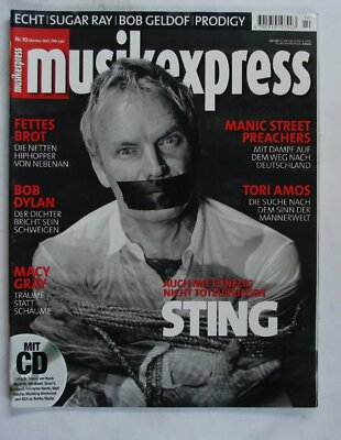 Musikexpress Oktober 2001 Ger Magazine Sting Manics Tori Amos Prodigy Bob Dylan