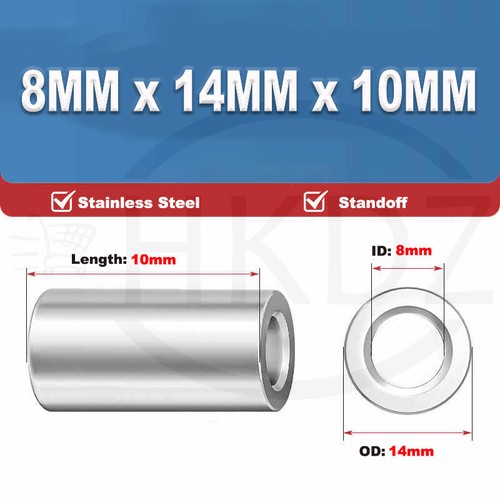 Stainless Steel Spacer Standoff Collar Stand off Spacers M3 M4 M5 M6 M8 M10 M12 - Picture 195 of 261