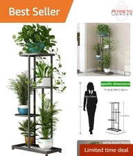 Indoor Outdoor Metal Plant Stand 4 Tier 5 Potted Shelving Garden Corner Balcony