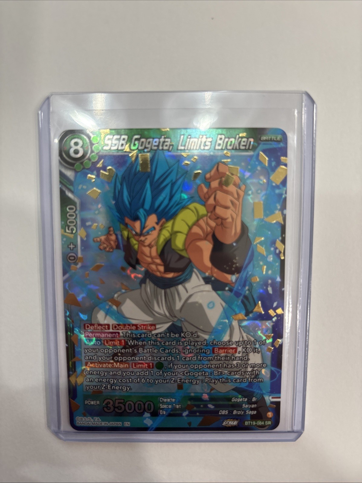 SSB Gogeta, Limits Broken BT19-084 Dragon Ball Fusion World Promos trading card — raw and PSA graded price guide