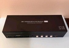 KVM Switch 4 PCs 3 Monitors 8K HDMI 2.1 DP 1.4 USB 3.0