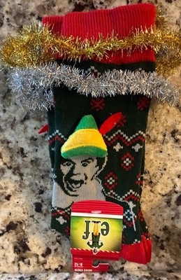 Bioworld Elf The Movie Buddy 3D Costume Design Men's Crew Socks