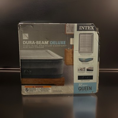 Intex: Dura-Beam Deluxe Comfort-Plush Air Mattress 22 Queen Brand New, Open box